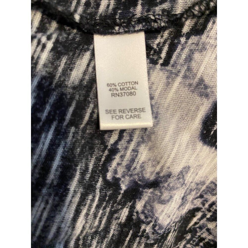 Est. 1946 Tie-Dye Womens Top With Ruffled Sleeves XL Black & Blue Long Line - Picture 8 of 9